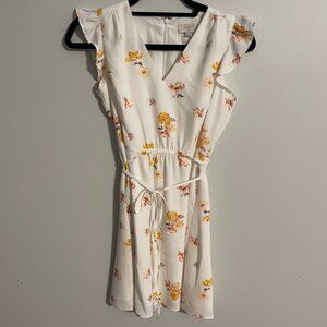 Loft floral ruffle sleeveless dress